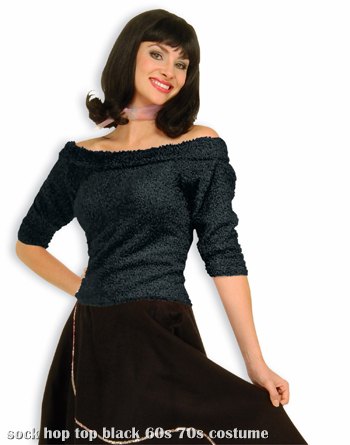 Sock Hop Top Black - Click Image to Close